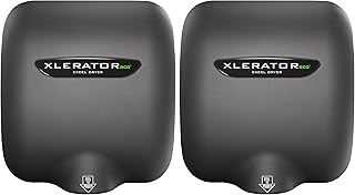 Excel Dryer XLERATOReco XL-GR-ECO 1.1N High Speed Commercial Hand Dryer, Graphite Textured Cover, Automatic Sensor, Surface Mount, Noise Reduction Nozzle, LEED Credit, No Heat 4.5 Amps 110/120V (2 PK)
