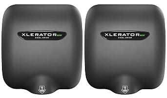 XLERATOReco XL-GR-ECO 1.1N High Speed Commercial Hand Dryer, Excel Dryer, Graphite Textured Cover, Automatic Sensor, Surface Mount, Noise Reduction Nozzle, LEED Credit, No Heat, 110/120V 2 PK