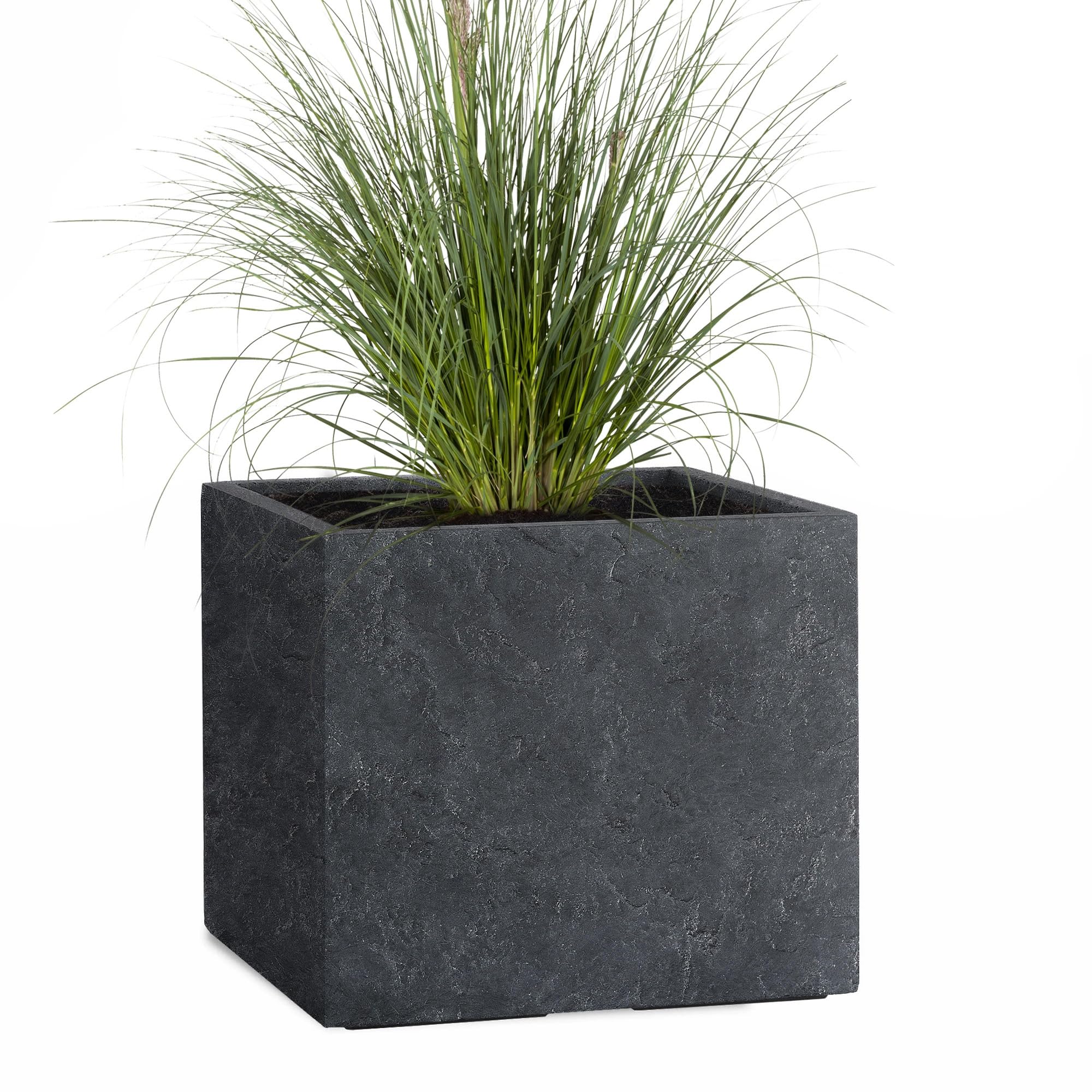 Pflanzwerk® Maceta Cube Lava Antracita 38x44x44cm *Resistente a Las heladas* *Protección UV* *Calidad Europeo*
