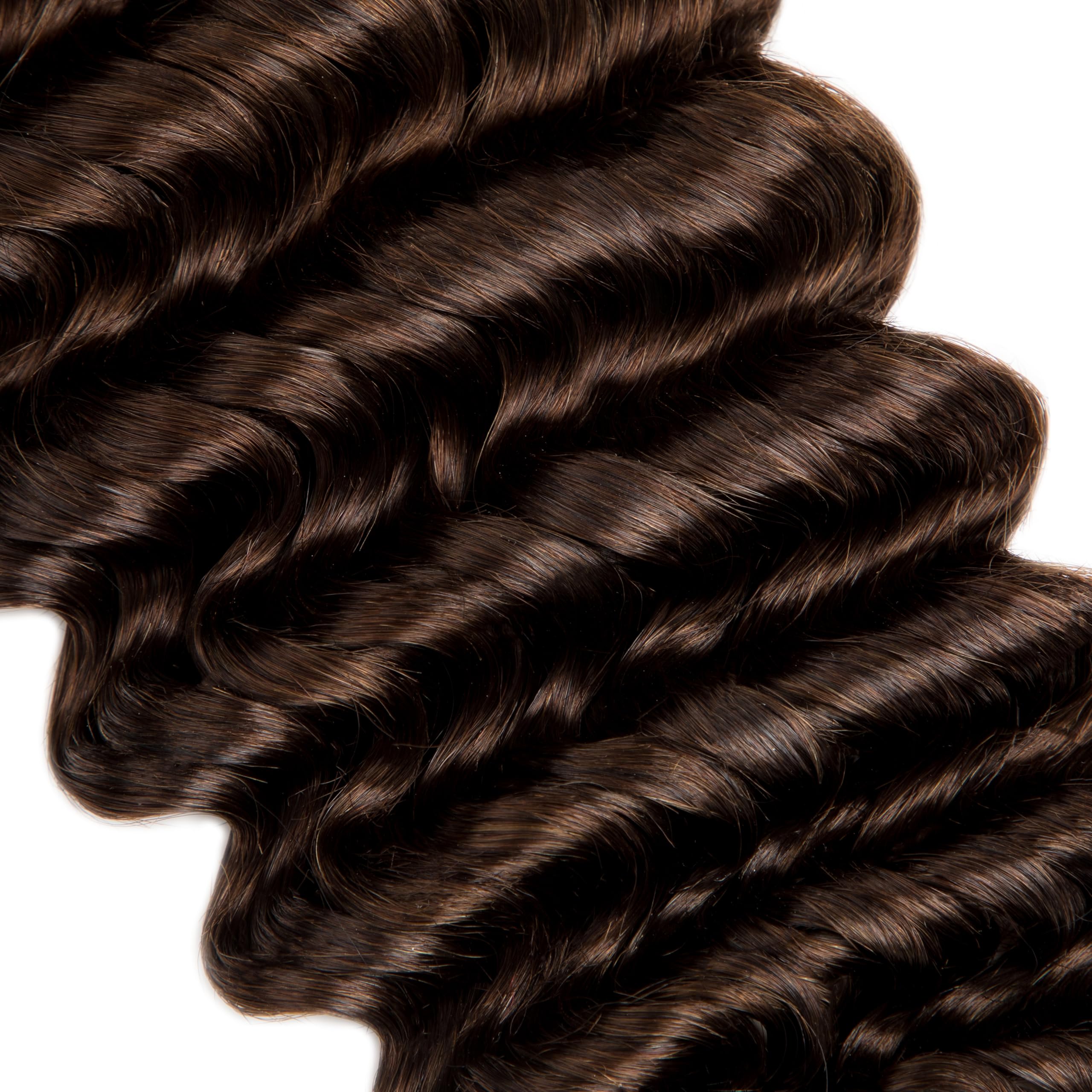Human Braiding Hair for Boho Braids 14 inches Human Hair for Braiding No Weft Deep Wave 4 Bundles/Pack (Total 100G) #4 Light Brown Color - Image 3