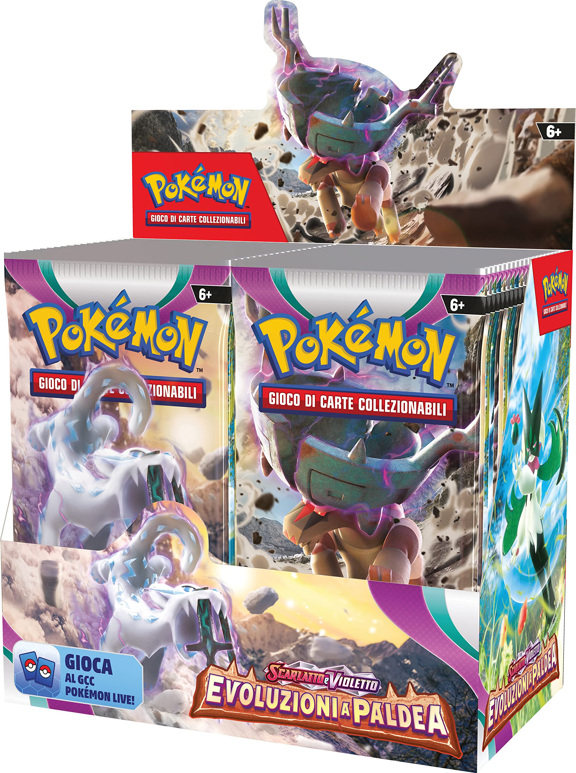 Espositore di buste dell’espansione Scarlatto e Violetto - Evoluzioni a Paldea del GCC Pokémon (36 buste di espansione), edizione in italiano