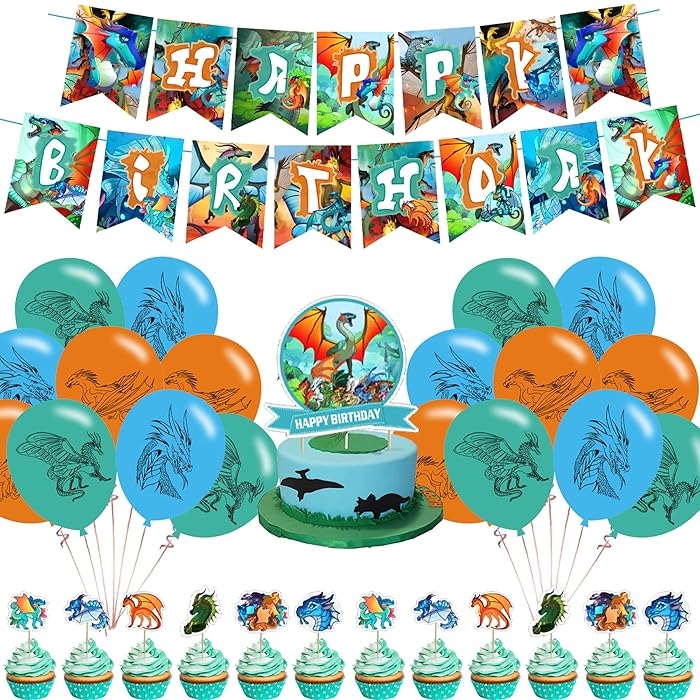 Buy Wings Fire Birthday Party Decorations, Dragon Themed Party Supplies
