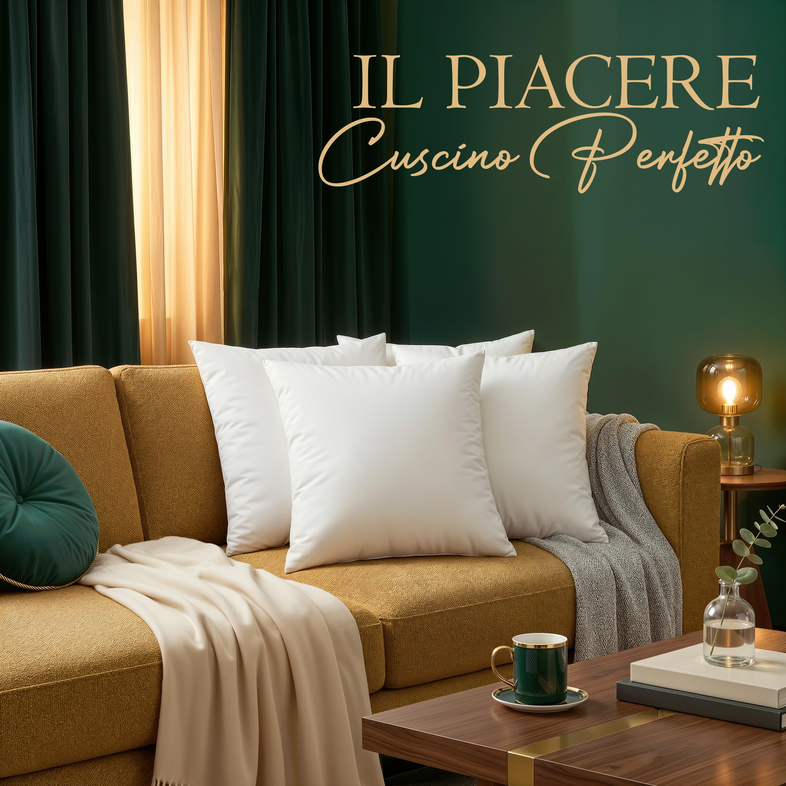 Utopia Bedding Set di 4 Cuscini, 45 x 45 cm Imbottitura per Cuscini, Cuscini Divano, Cuscino Interno (Bianco)