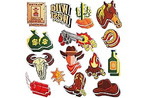 30Pcs Western Iron On Patch, Vintage Cowboy Embroidered Patches