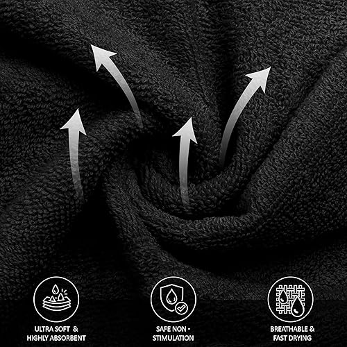 Miniatura 2 de Utopia Towels - Juego de 12 paños de viscosa de lujo (12 x 12 pulgadas), 100% algodón hilado en anillo, altamente absorbentes y suaves al tacto,