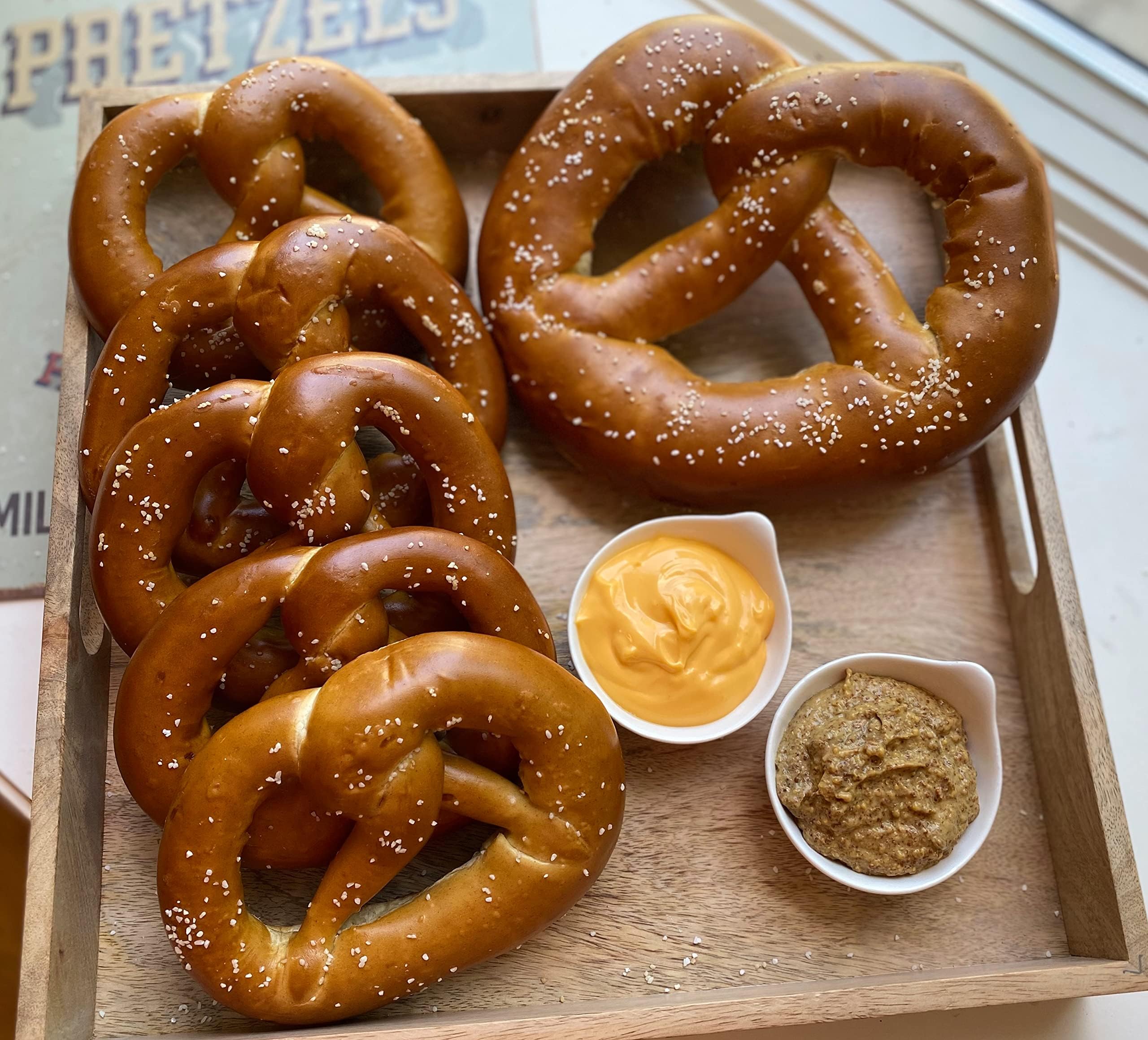 Milwaukee Pretzel Company Authentic Bavarian Style Gourmet Soft Pretzels, Fresh Baked and Shipped: Classic Gift Pack with Various Bavarian Pretzels, Mustard and Nacho Cheese