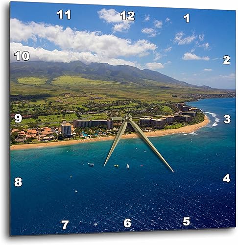Reloj de pared 3D Rose Kaanapali-Maui-Hawaii, 15" x 15"