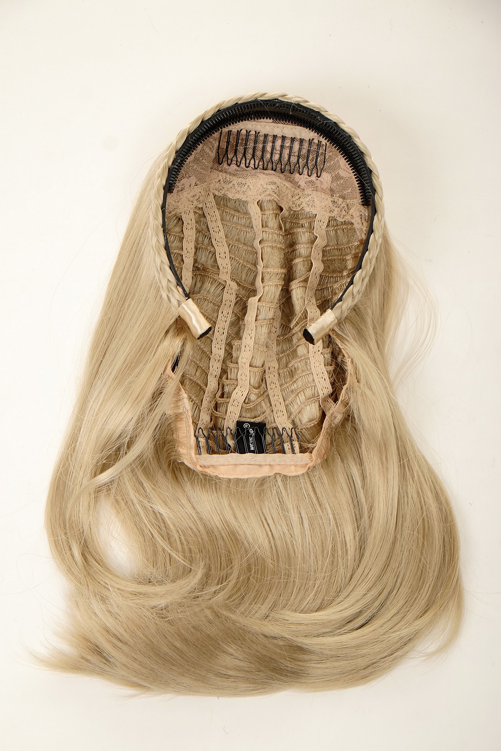 WIG ME UP - 90606+3-22 Halfwig Hairpiece Extension with braided hair circlet shoulder length straight bright blond 12inch - Image 3
