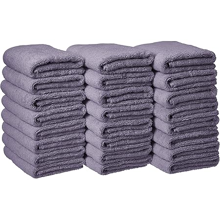 Amazon Basics Cotton Hand Towels, Lavender - 24-Pack