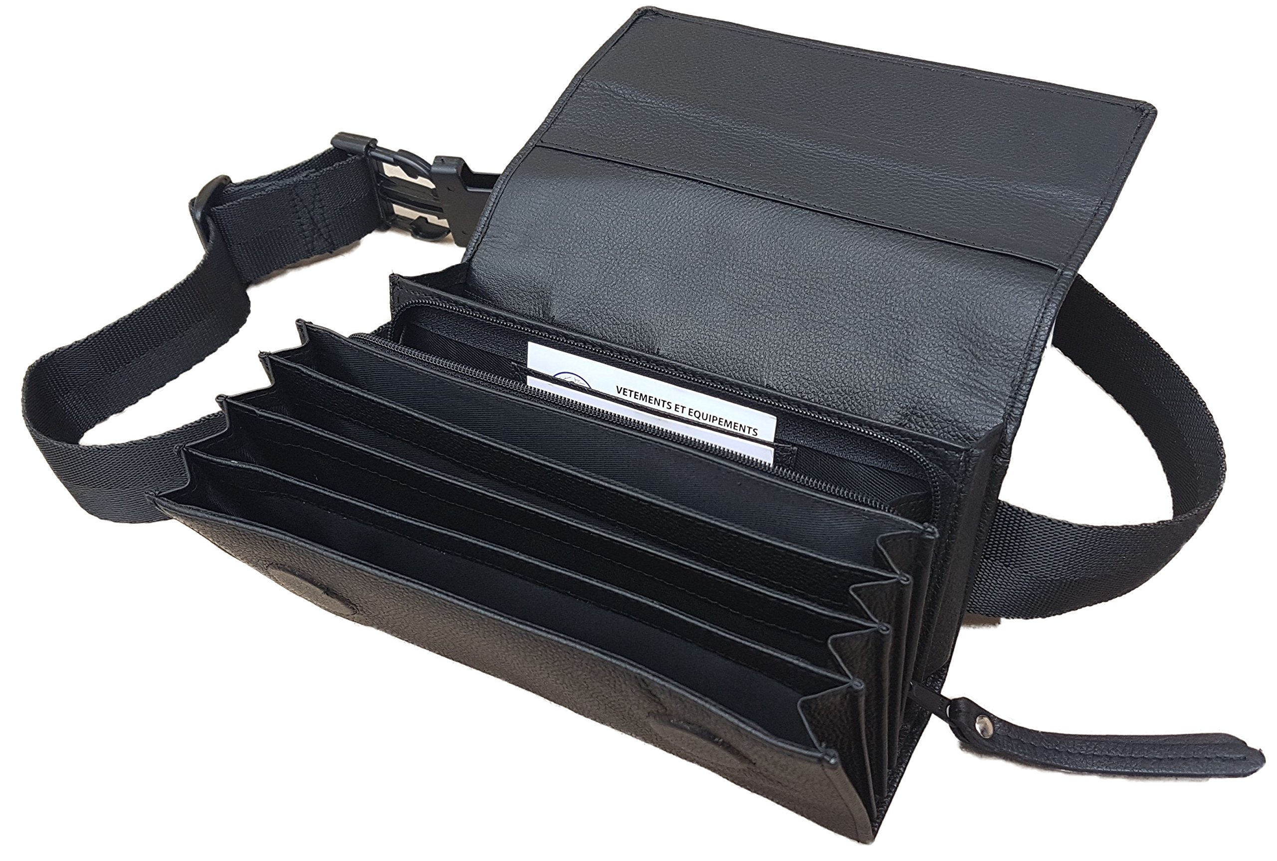 Sacoche Cuir sans Monnayeur Euro – Portefeuille Serveur Restauration – Pochette Caisse Billets Fermeture Aimant