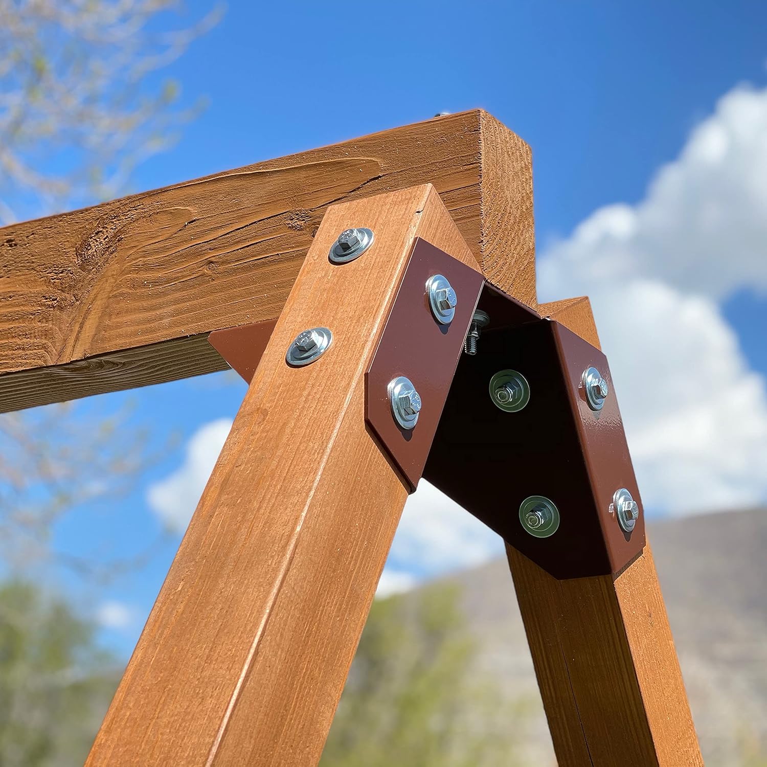 Eclipse Swing ECLIPSE SWING Bracket Use Any Size Lumber ONE Bracket for Swing Set AFrame Onyx Black : Patio, Lawn & Garden