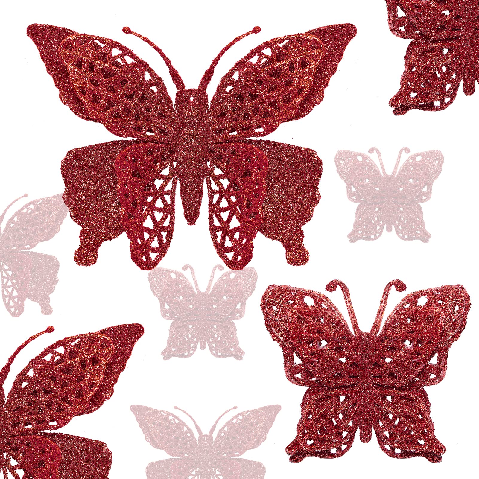 Mariposas De Plumas Con Clip - Decoración Otoño/invierno, Pack De 12 Colores