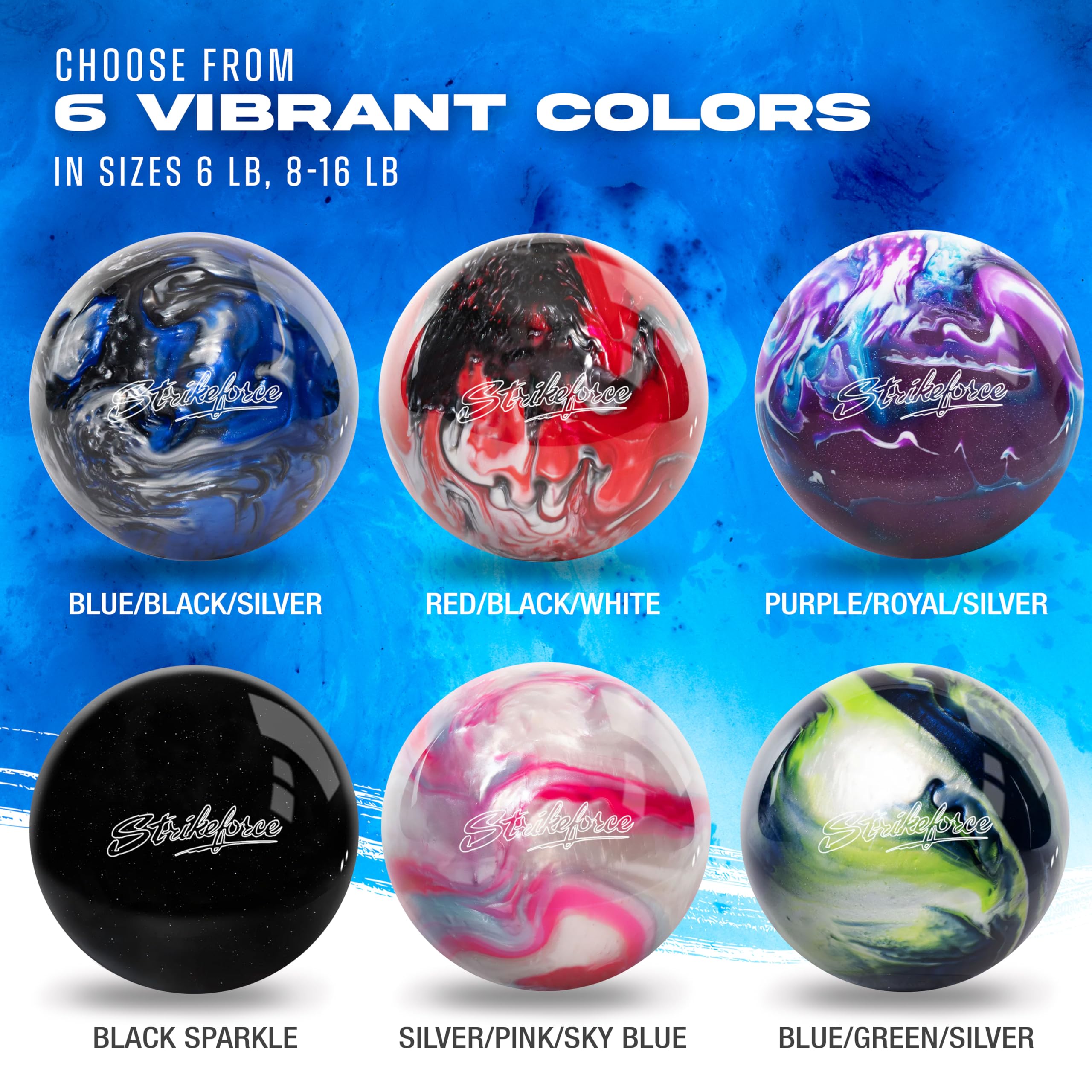 KR Strikeforce Bowlingball aus Polyester, ungebohrt, erhältlich in 2,7 kg, 3,6–7,3 kg, geeignet für Anfänger bis Profi, USBC-geprüft