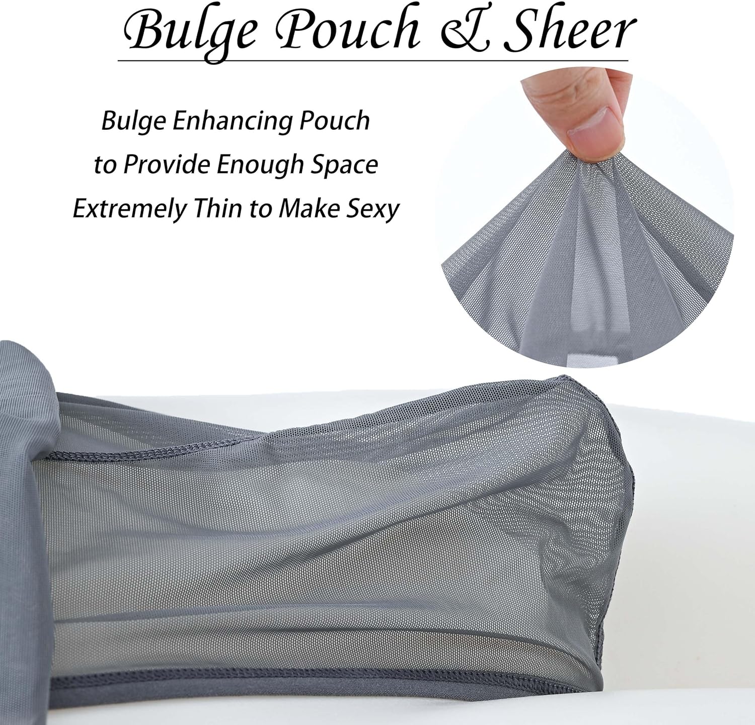 Mens Split Sides Underwear Sheer Sexy Men Thong Bulge Enhancing Pouch G-String Underwear T-Back