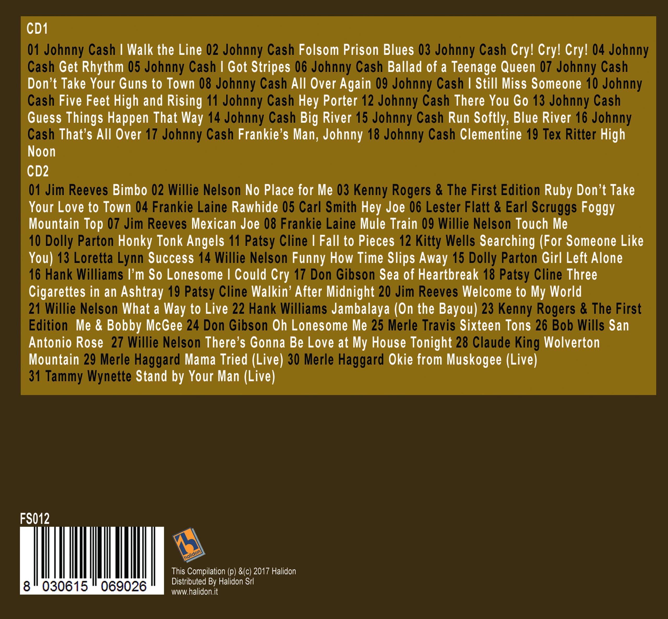 Johnny Cash Tex Ritter Dolly Parton 50 Country Songs