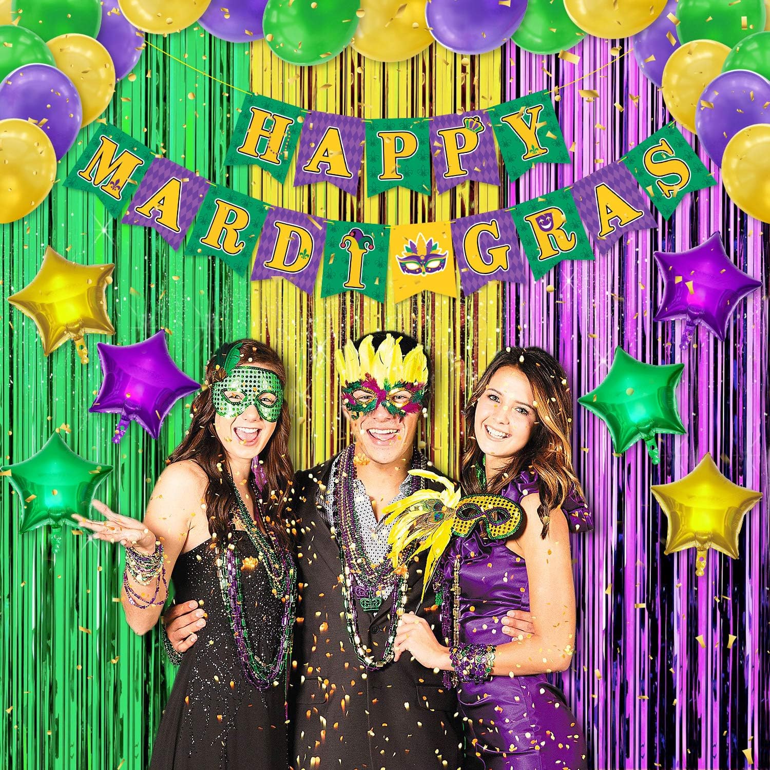 Mardi Gras Party Decorations Set Happy Mardi Gras Banner