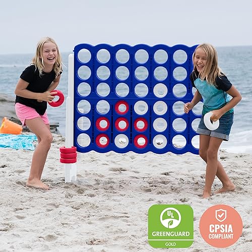 Miniatura 98 de ECR4Kids ELR-12507 - Juego Jumbo de 4 en fila, juego de patio trasero para niños, para interiores o exteriores, divertido juego para adultos