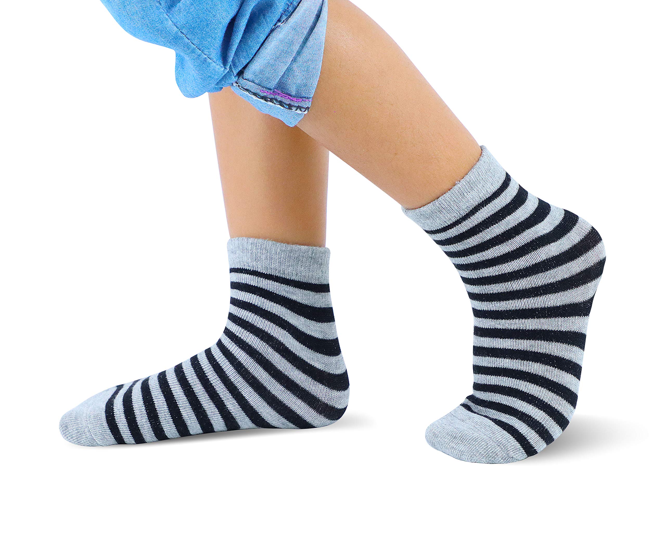 RATIVE Basic Socken Baumwolle Crew für Unisex Baby Säugling Kleinkind Kinder Jungen Mädchen, 12 Paar/Ru-3cun