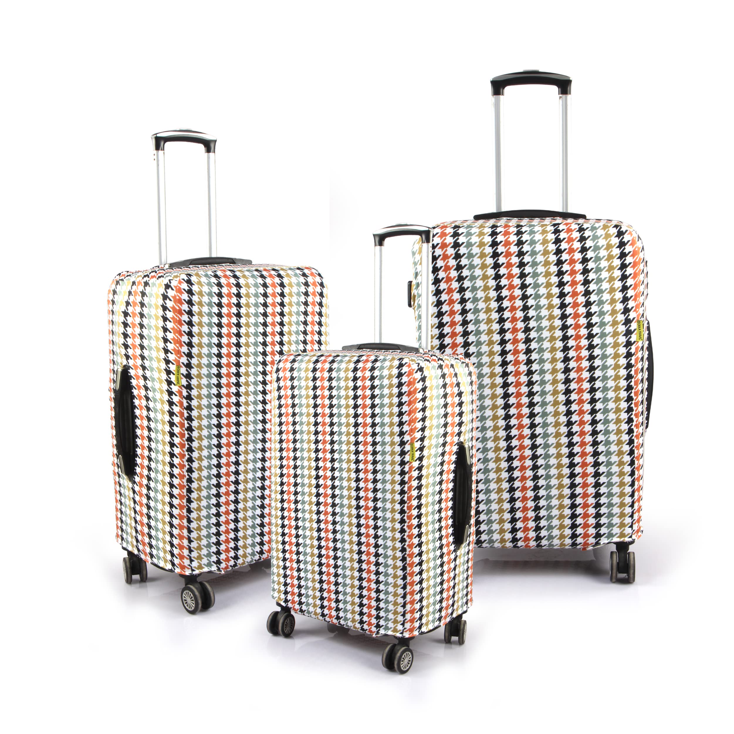 ORKA TRAVEL Houndstooth Theme Digital Printed Spandex Stretchable Fabric Combo 3 Peace Luggage Protector Cover only (Small 22", Medium 26", Large 30") (Suitcase Bag Not Included in This Product)-image-12
