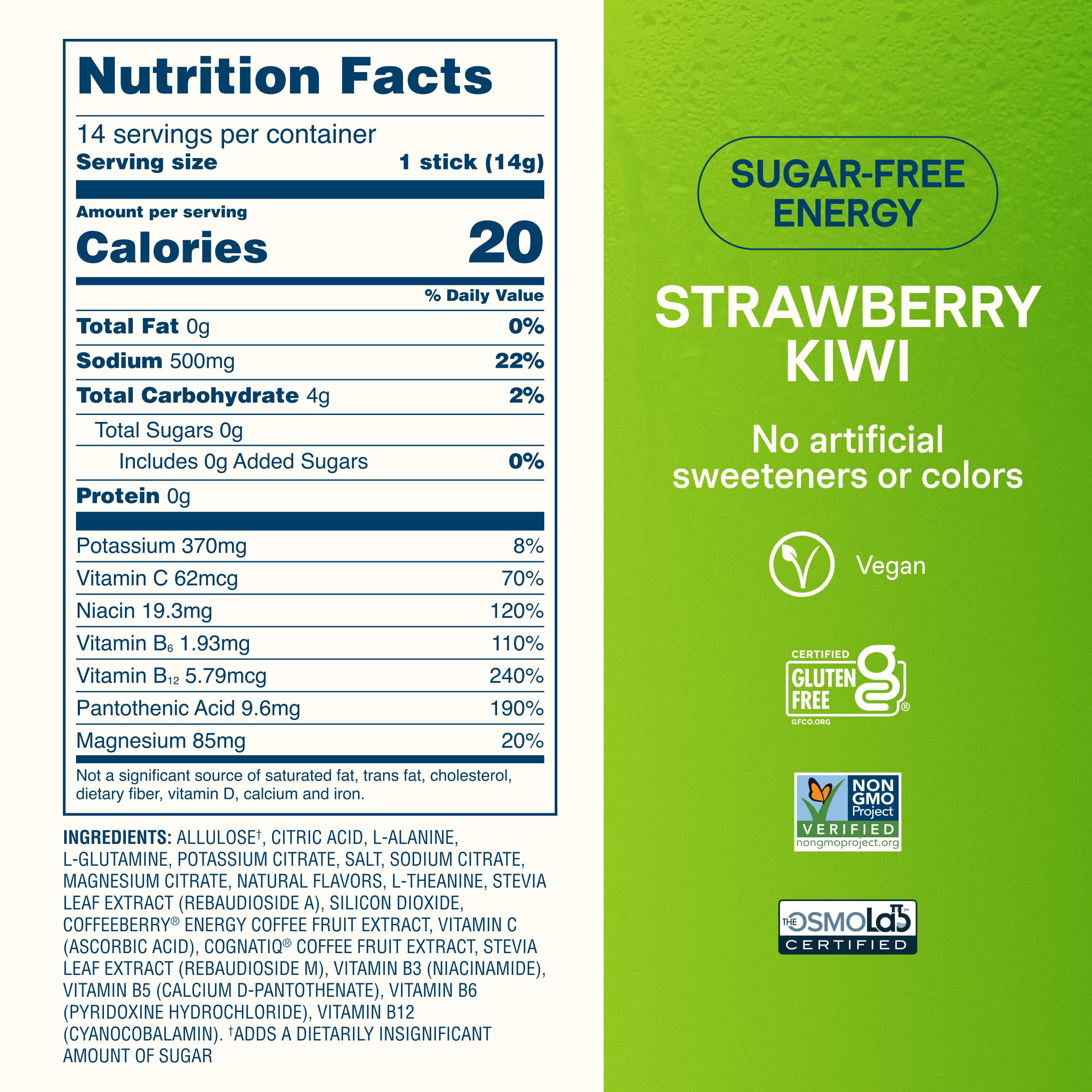 Liquid I.V. Sugar Free + Energy Electrolytes, Strawberry Kiwi, 14 Count — Amazon image 7