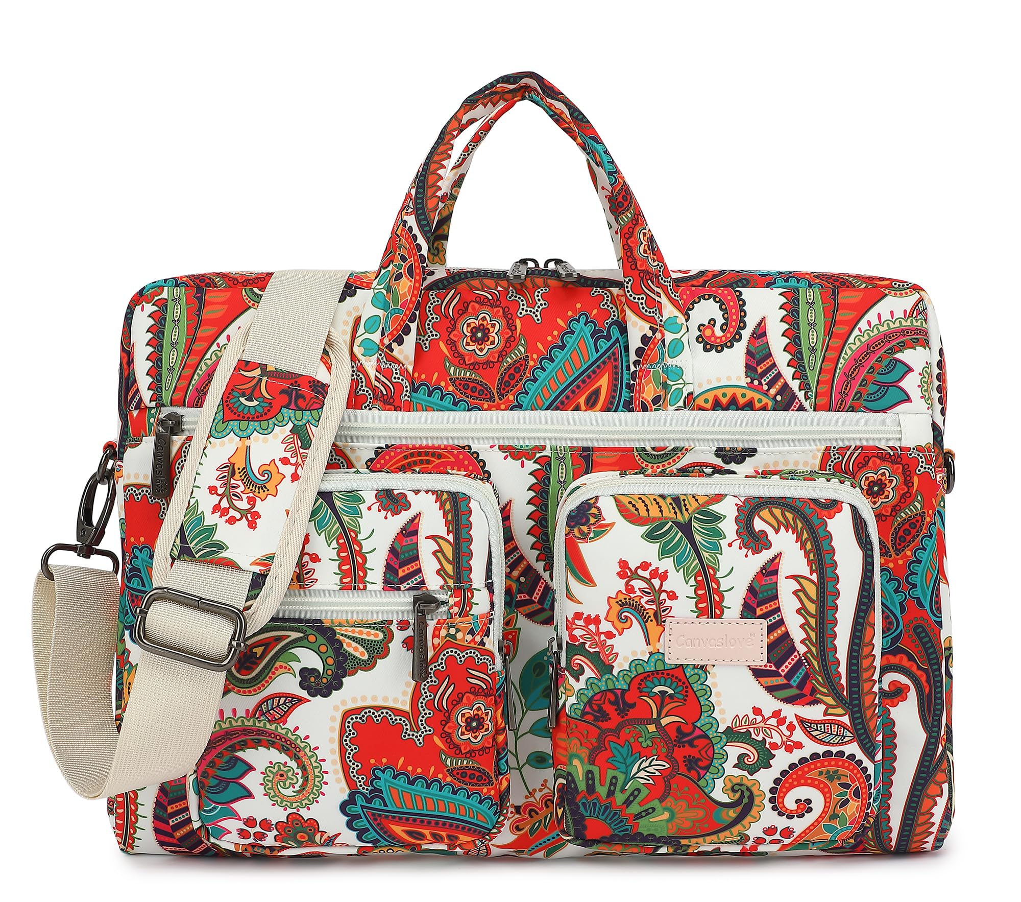 Canvaslove Muti-Pockets Laptop Case Bag,Rebound Bubble Cushioned Laptop Briefcase Shoulder Bag Fits 15.6 inch-16 inch Laptop(Paisley)