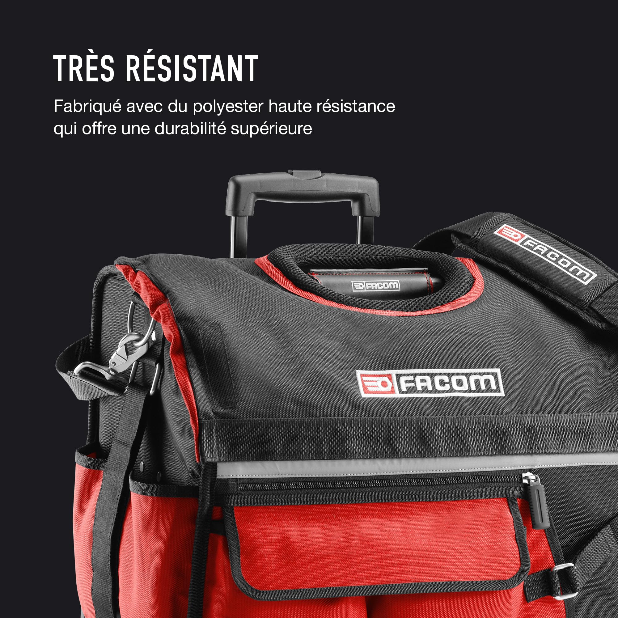 FACOM - Boîte à outils textile à roulettes, Sac ProBag, 550mm x 360mm x 440mm, BS.R20PB