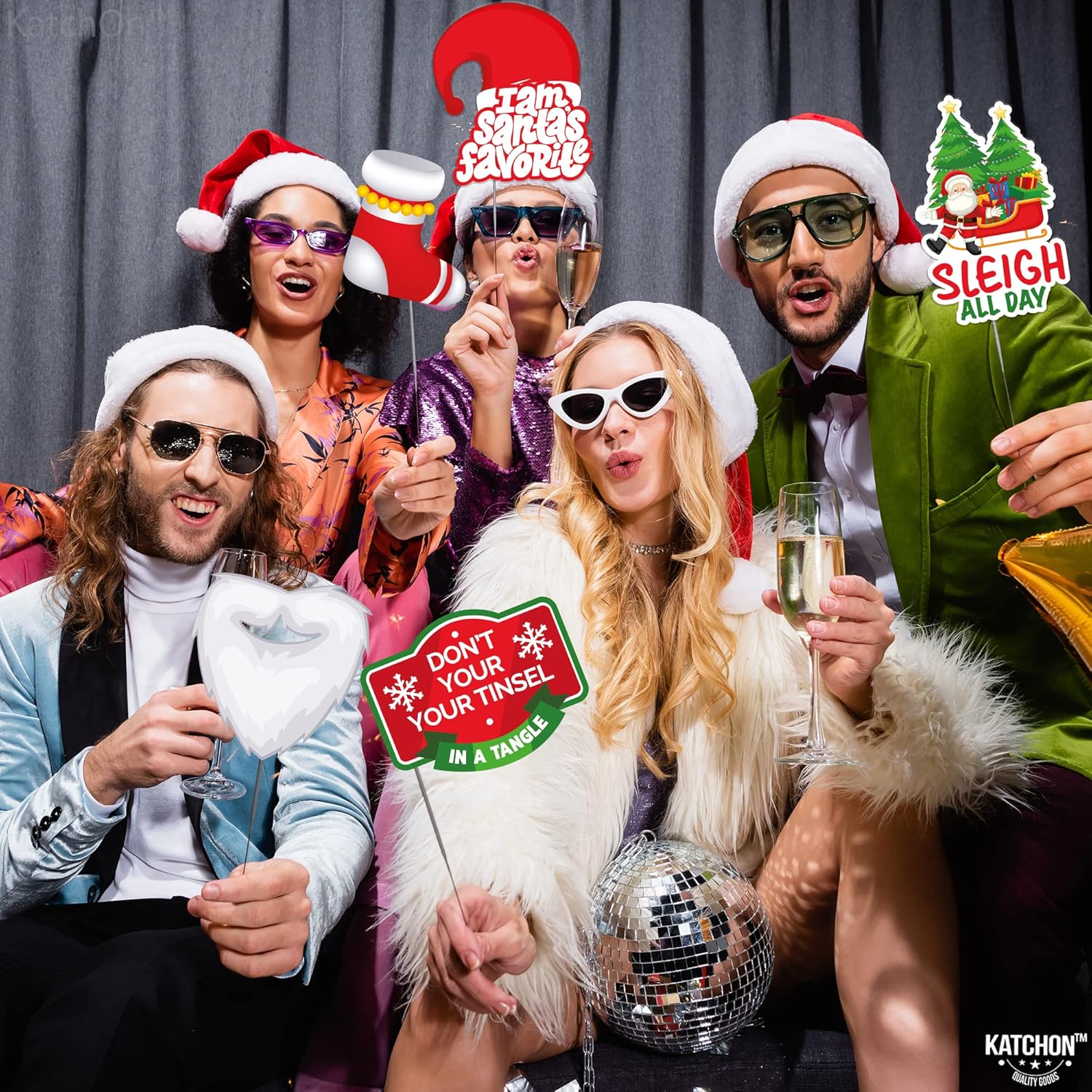 KatchOn, Merry Christmas Headbands for Adults - Pack of 12 | Christmas Photo Booth Props - Pack of 34 | Christmas Headbands for Women | Holiday Props for Photography | Christmas Hair Accessories