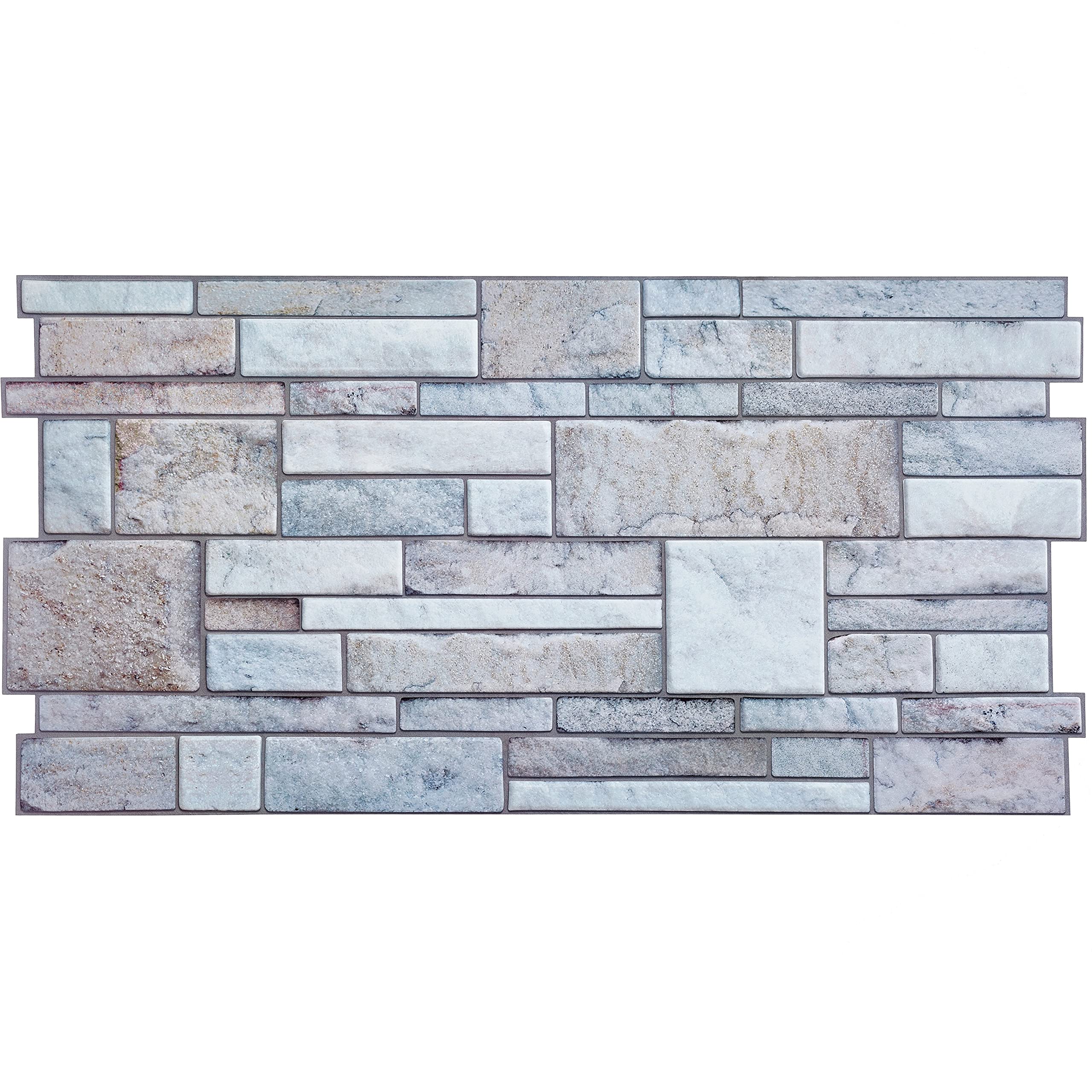 Buy Natural Granite Stone Effect PVC Wall Cladding Panels in Grey Set of 4 Panels 1.87 sqm