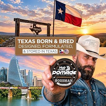 Bossman Hair & Beard Pomade, 2-in-1, Non-Greasy (Stagecoach Scent)