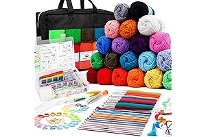 Mega Yarn Set: 20 Acrylic Skeins & 105 Pcs Crochet Kit
