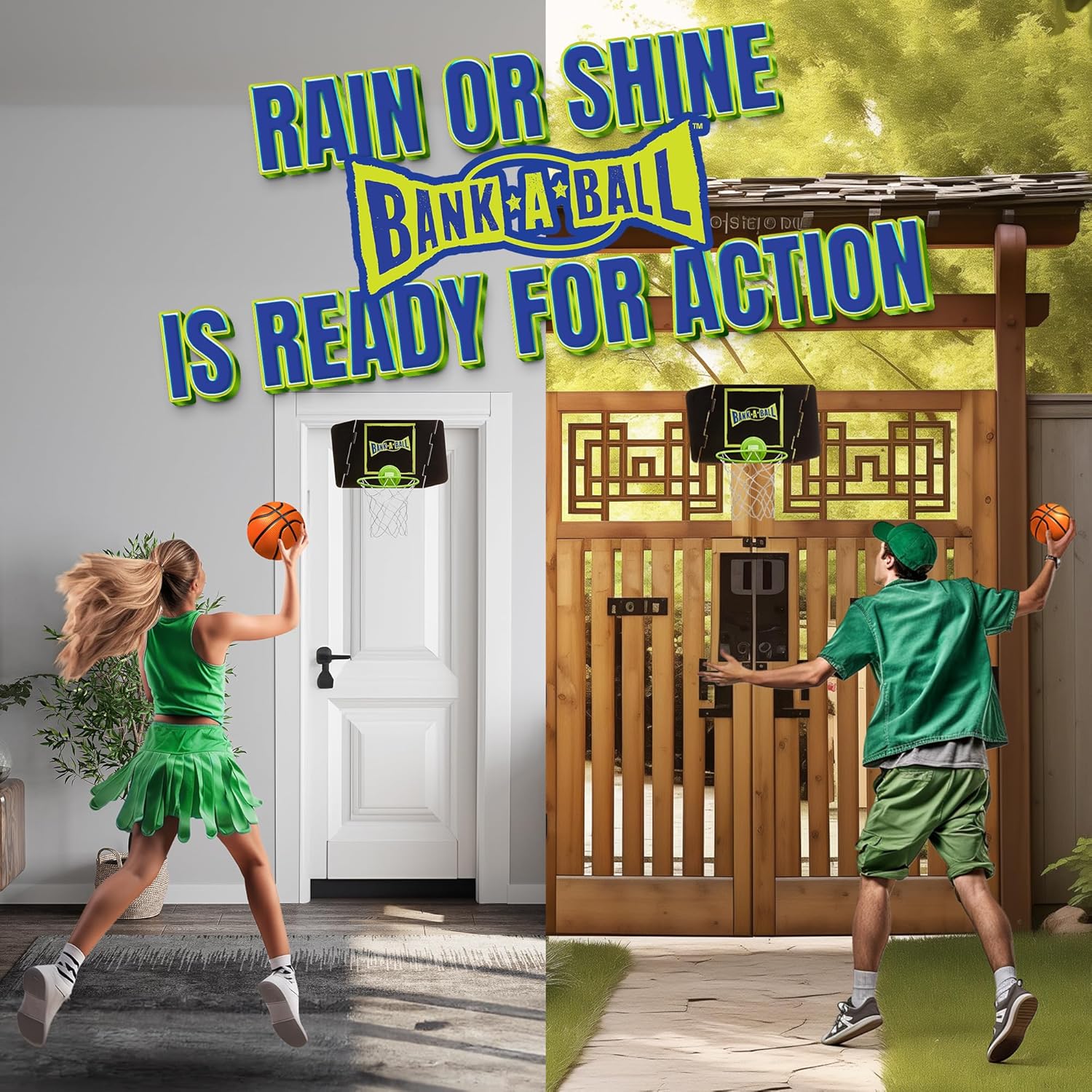 Mini Basketball Hoop for Adults or Kids - Indoor Portable Adjustable Playing Set w/Ball - Over The Door Hoop with Adjustable Backboard & Rim for Endless Trickshot Creative Fun