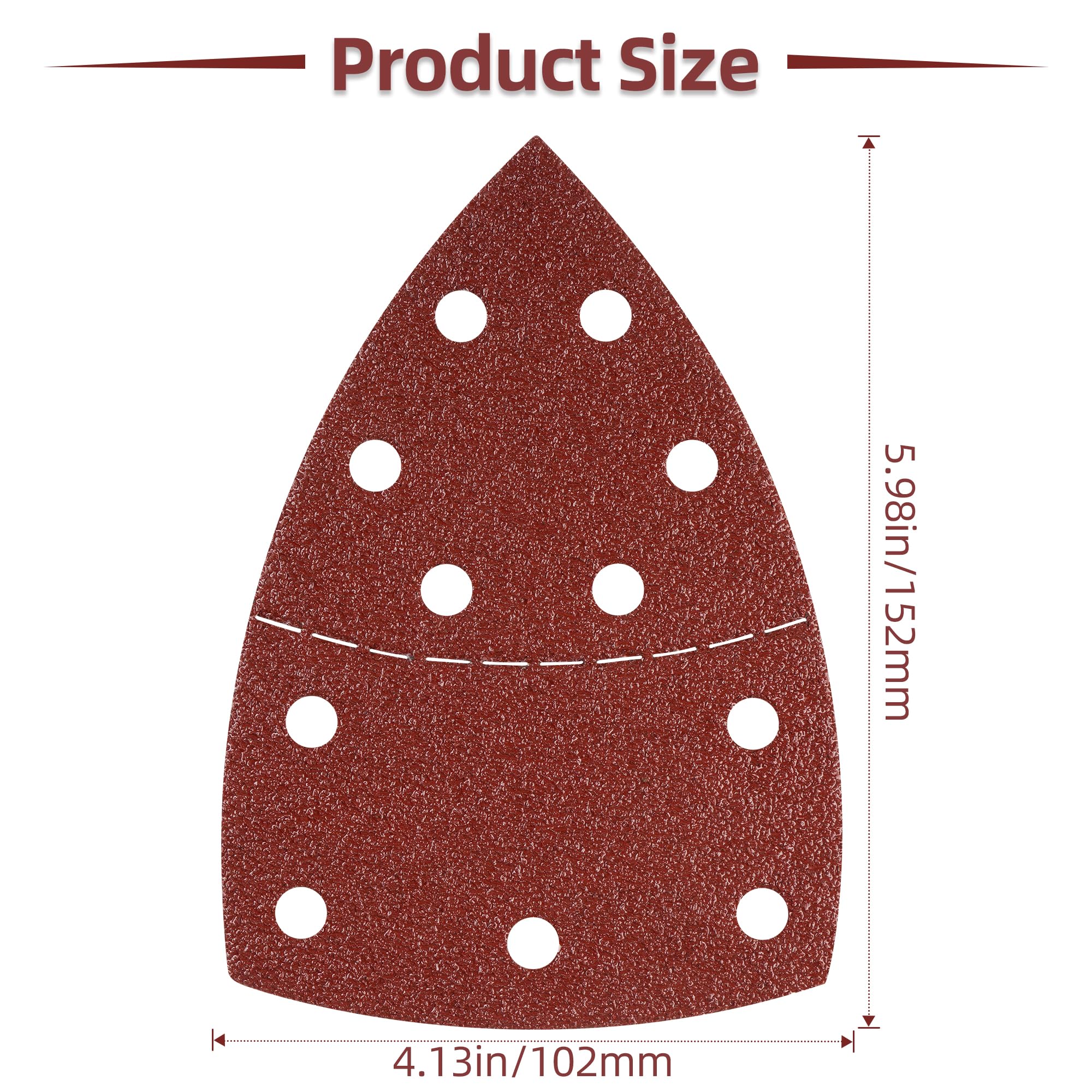 Lot 100 Papier Abrasif Triangulaire 105x152 Mm Grains P40 à P400 Pour Ponceuse Bosch PSM