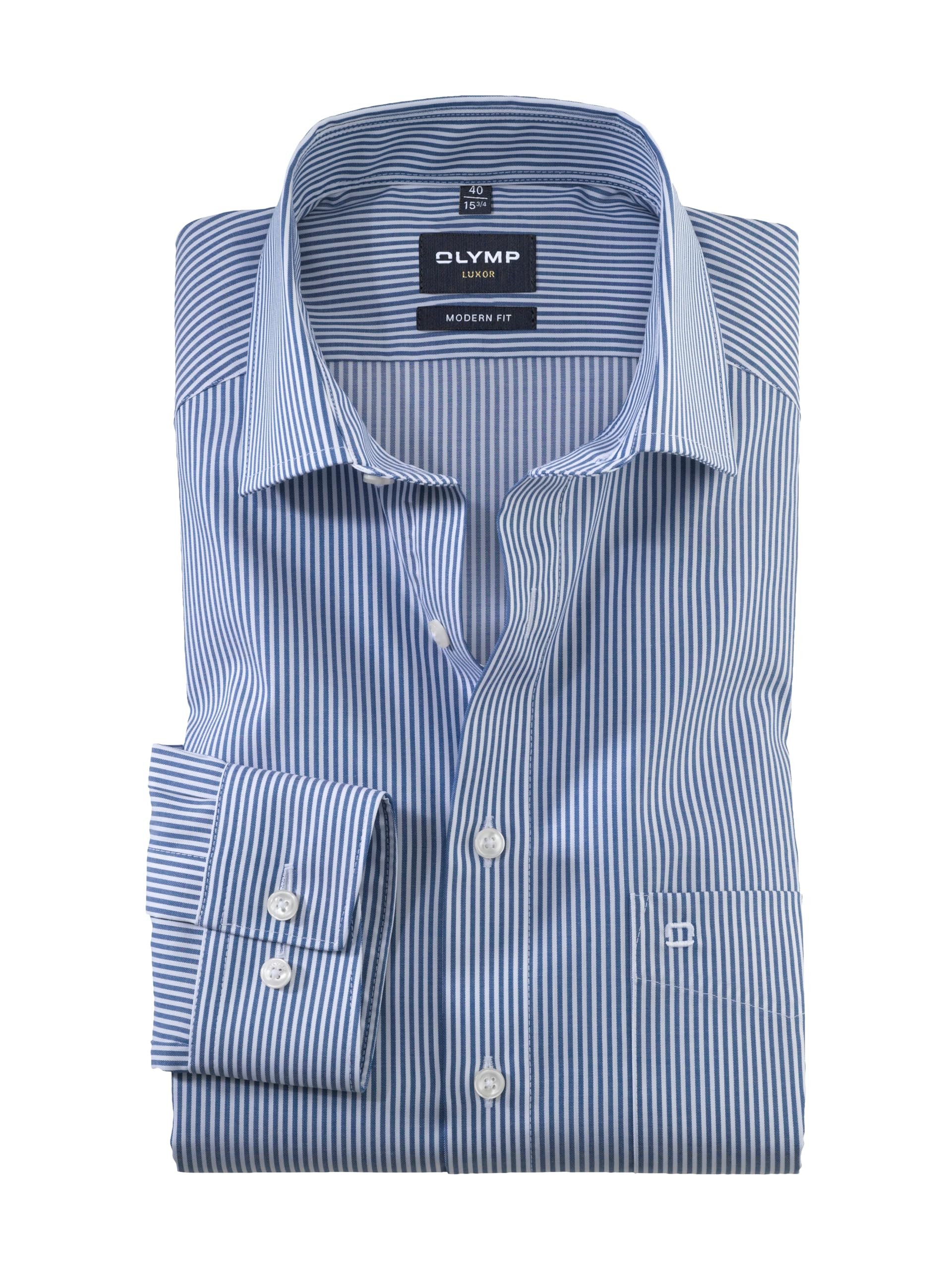 OLYMP Herren Oberhemd Langarm Luxor,Römer Streifen,modern fit,Global Kent