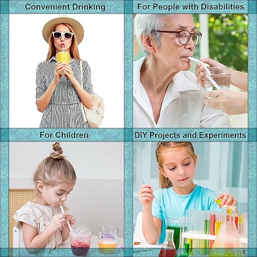 Miniatura 4 de Pajitas flexibles, pajitas flexibles de 11 pulgadas de largo, pajitas plegables reutilizables, paquete de 14