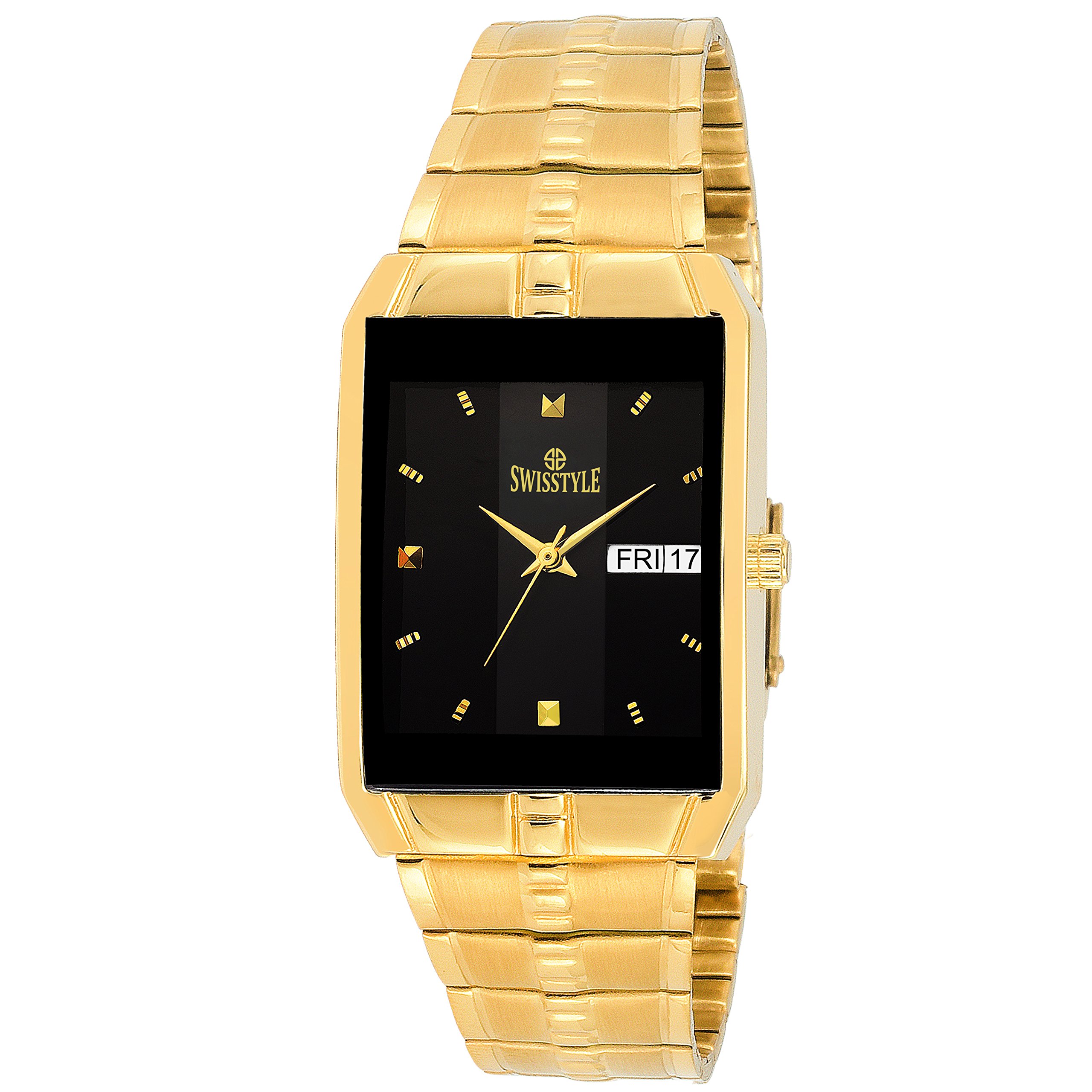 SWISSTYLE Analogue Black Dial Mens Watch-SS-GSQ1172-BLK-GLD (B077XB97KD) Amazon Price History, Amazon Price Tracker
