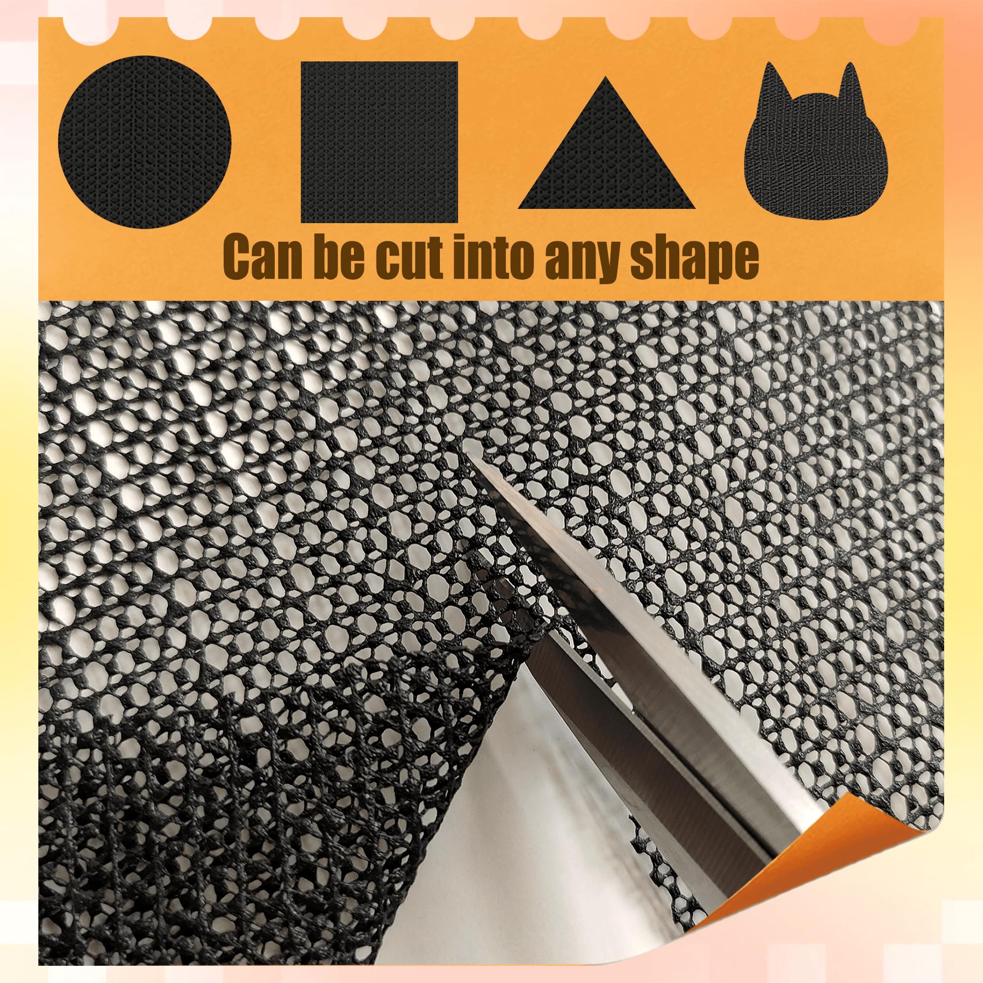Rete Antiscivolo 195 x 210 cm Rivestimento Antiscivolo Rete Sotto Tappeto Multiuso Aderisce Senza Colla per Cassetti in Moquette Sottotappeto, Nero