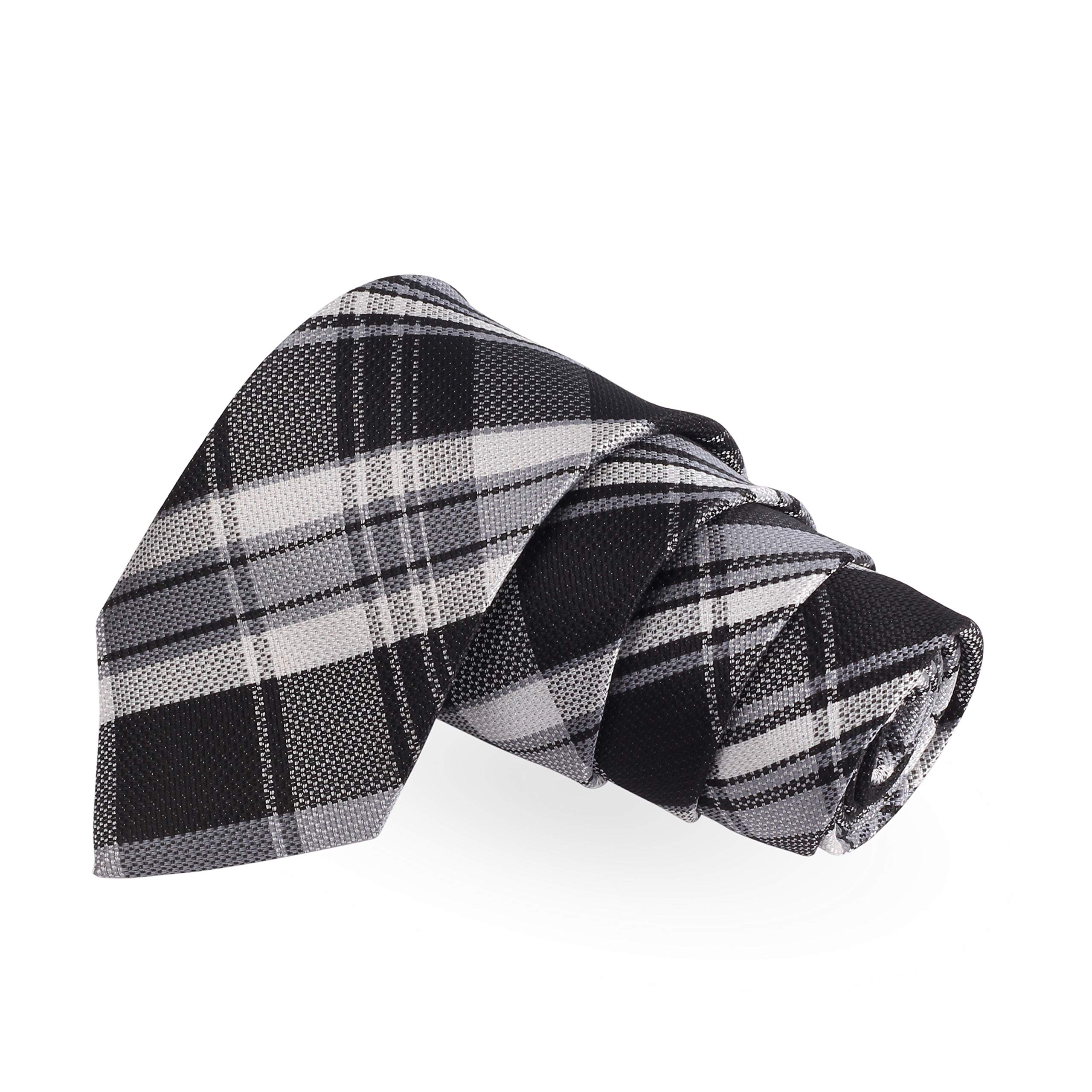 peluche Charismatic Black Black Colored Microfiber Necktie For Men-picture-11