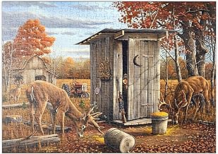 MyPuzzle Autumn Surprise with Deer in the Hunting Cabin - Premium 500 Piece Puzzle - Galaxy Puzzle Special Collection MyPuzzle