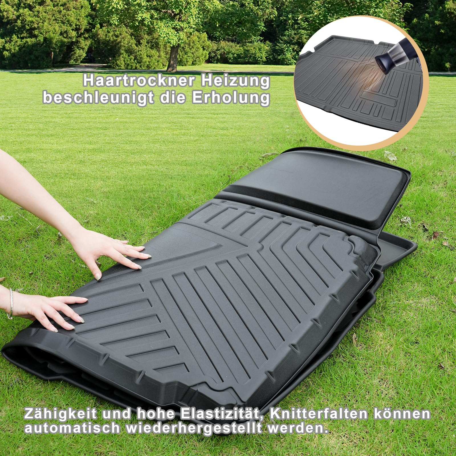 ECOZEN kofferraumwanne für BMW x1/ix1 U11 2022-2026 aus TPE Allwetter Original 3D-Scan Kofferraummatte, wasserdicht verschleißfest Laderaumwanne Hohe Passform Hoher Rand Matte BMW X1 U11 Zubehör