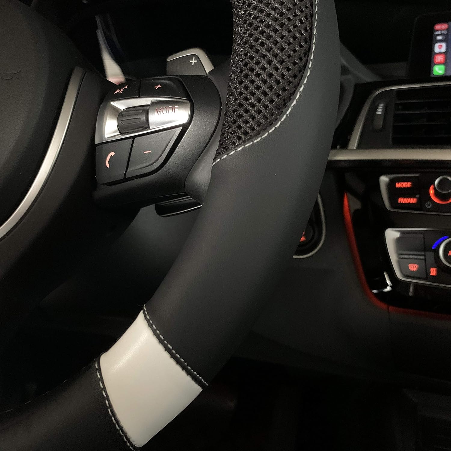 Steering Wheel Cover with Breathable Mesh Universal 15 inch Steering Wheel for Car Truck SUV (Black)