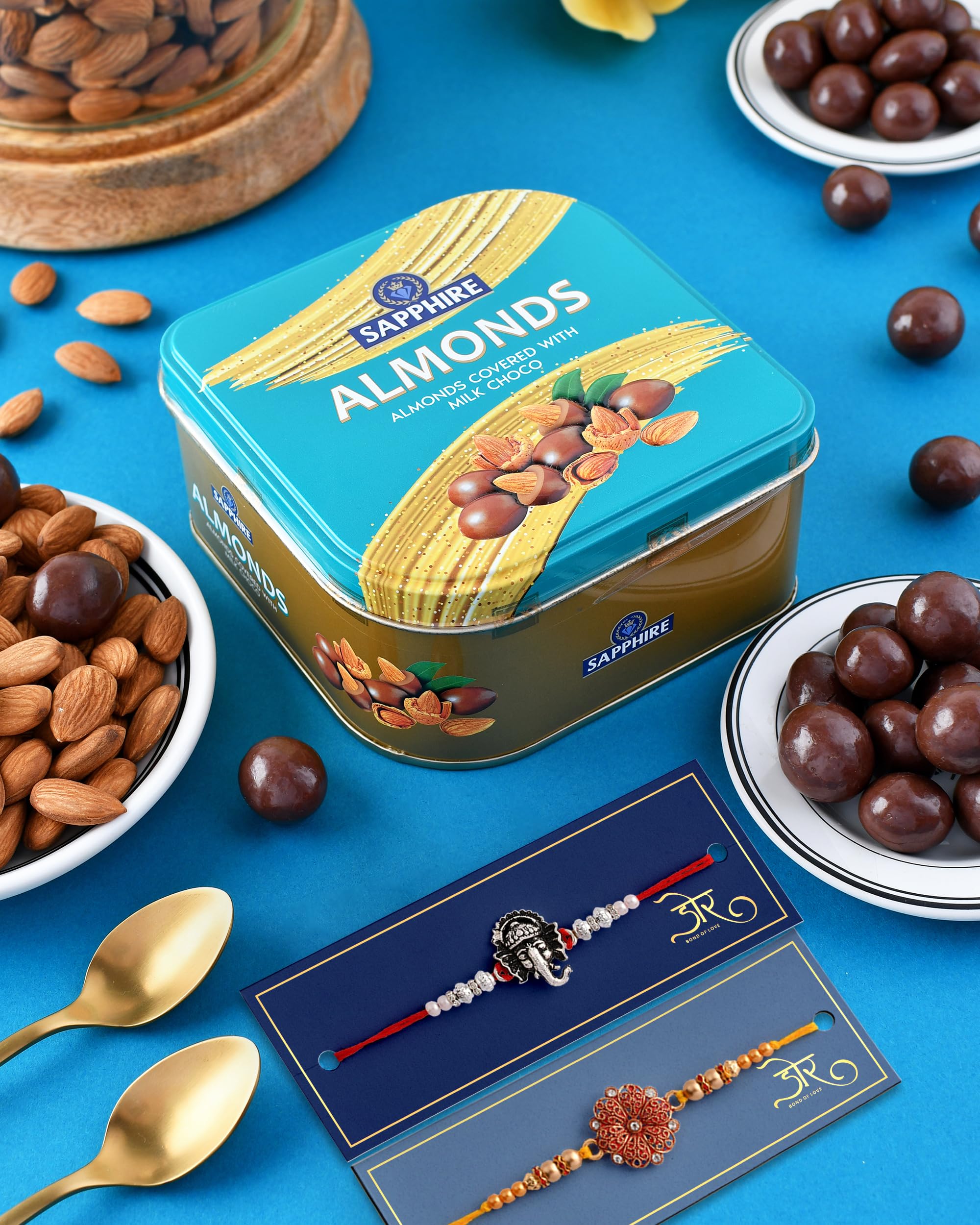 HYPERFOODS 2 Rakhi For Brother With Chocolate Sapphire Almonds Chocolate Coated, 90 Gm Chocolates Gift Pack 2 Rakhi With Chocolate 2 Rakhi Set With Chocolate Two Rakhi With Chocolate (B0CCSJ2ZZ1) Amazon Price History, Amazon Price Tracker