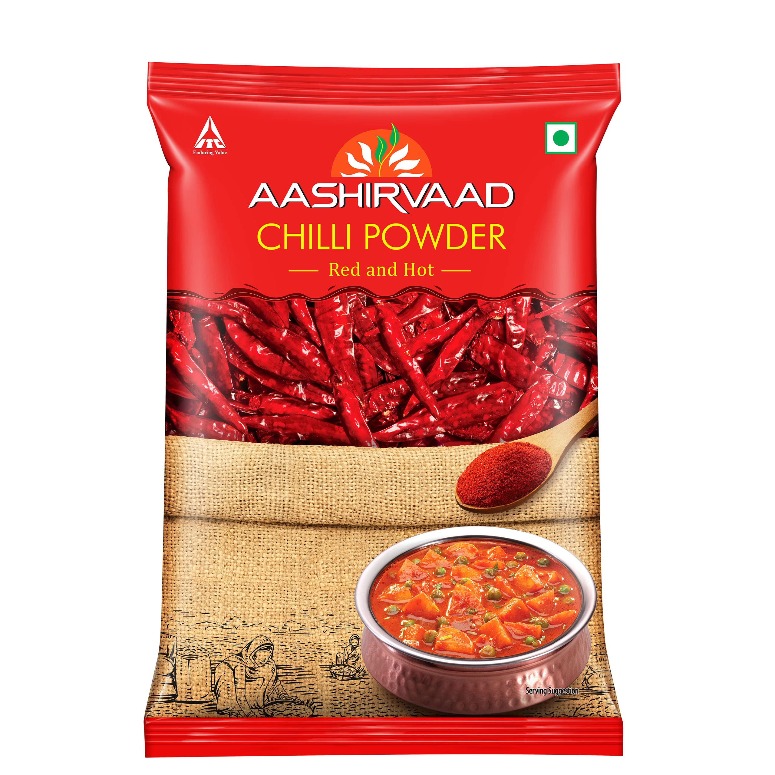 AASHIRVAADChilli Powder, 100g Pack, Red Hot Chilli Powder with No Added Flavours and Colours