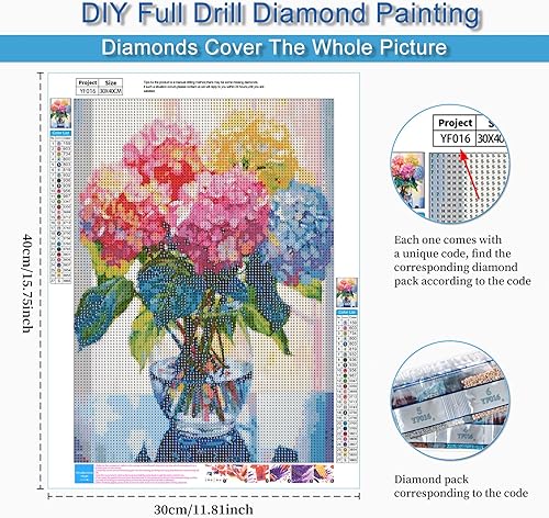 Miniatura 9 de BWFY Paquete de 12 kits de arte de diamantes para adultos, kits de pintura de diamantes 5D para principiantes, paisaje abstracto, bricolaje, arte