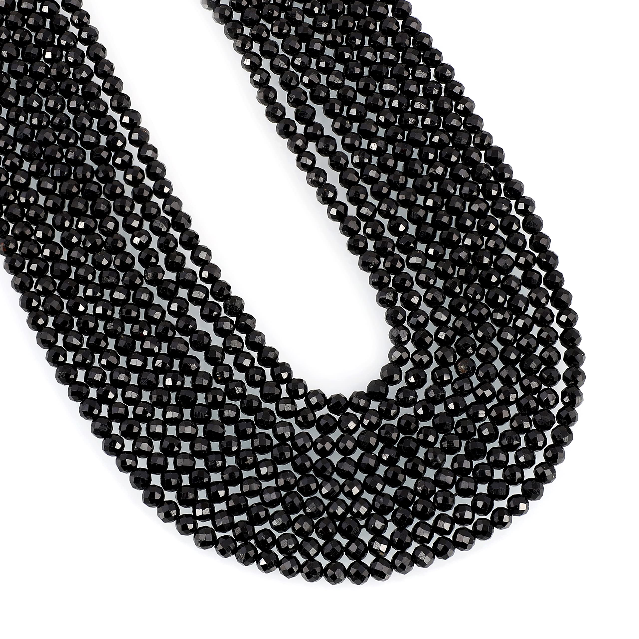 Turmalina natural perlas sueltas 4mm redondas de 39cm para collar