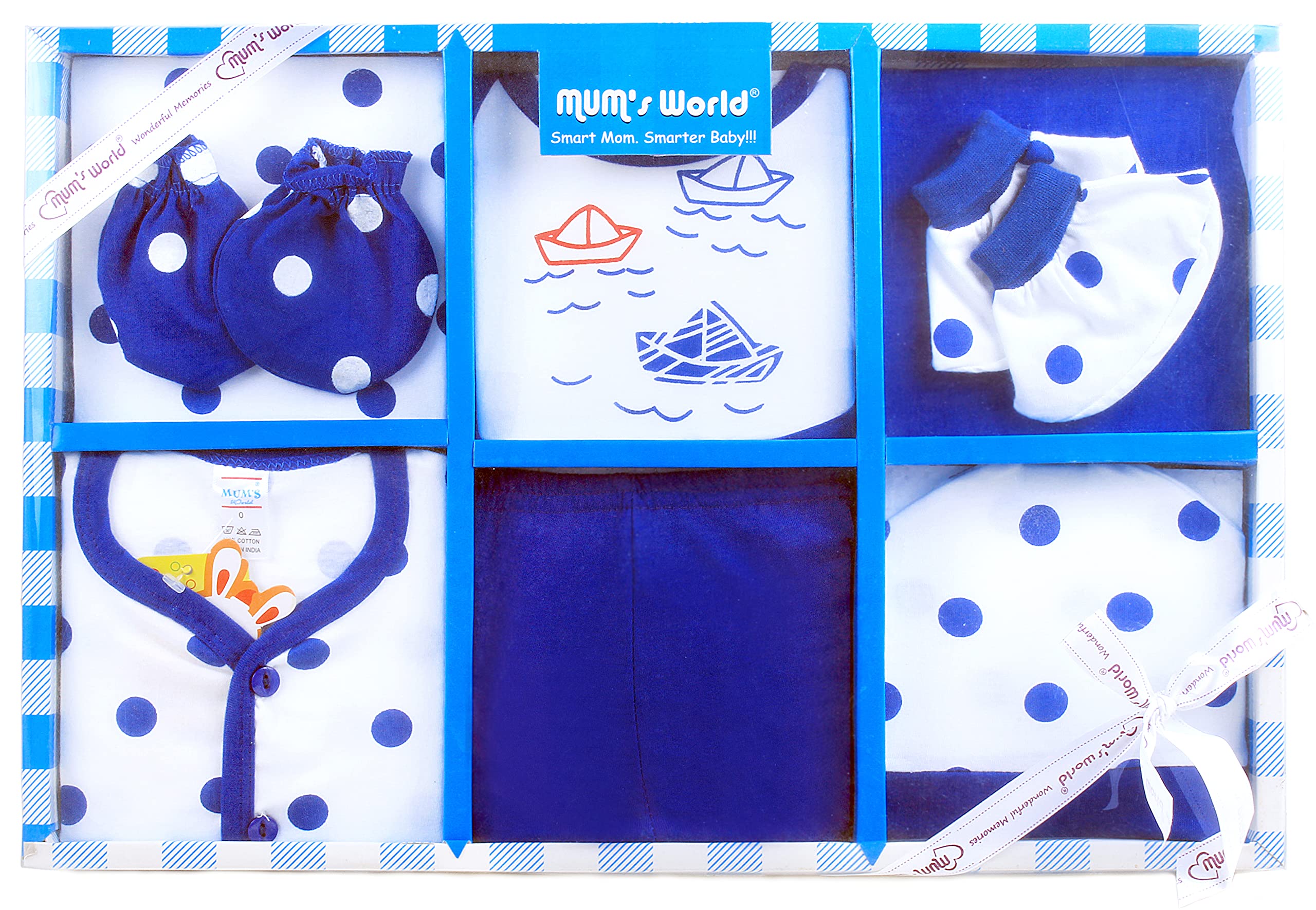 MOM CARE Newborn Baby Gift Set Has All Newborn Baby Essential Clothes in Baby Gift Set for or Girls Unisex 10 pcs Blue