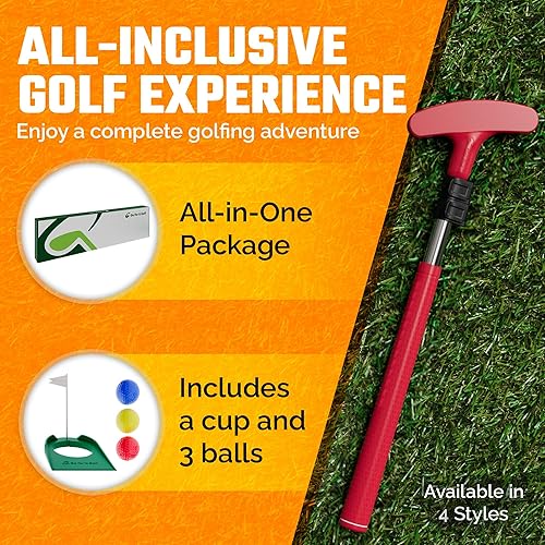 Miniatura 6 de Putter para niños, eje extensible para golfistas jóvenes, tamaño ajustable para mano derecha e izquierda, club de entrenamiento perfecto para niños,