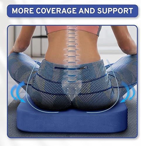 Vista 5 de Cojín de asiento para silla de ruedas extra grande, almohadilla firme de espuma viscoelástica para silla de ruedas, reclinable, oficina, automóvil