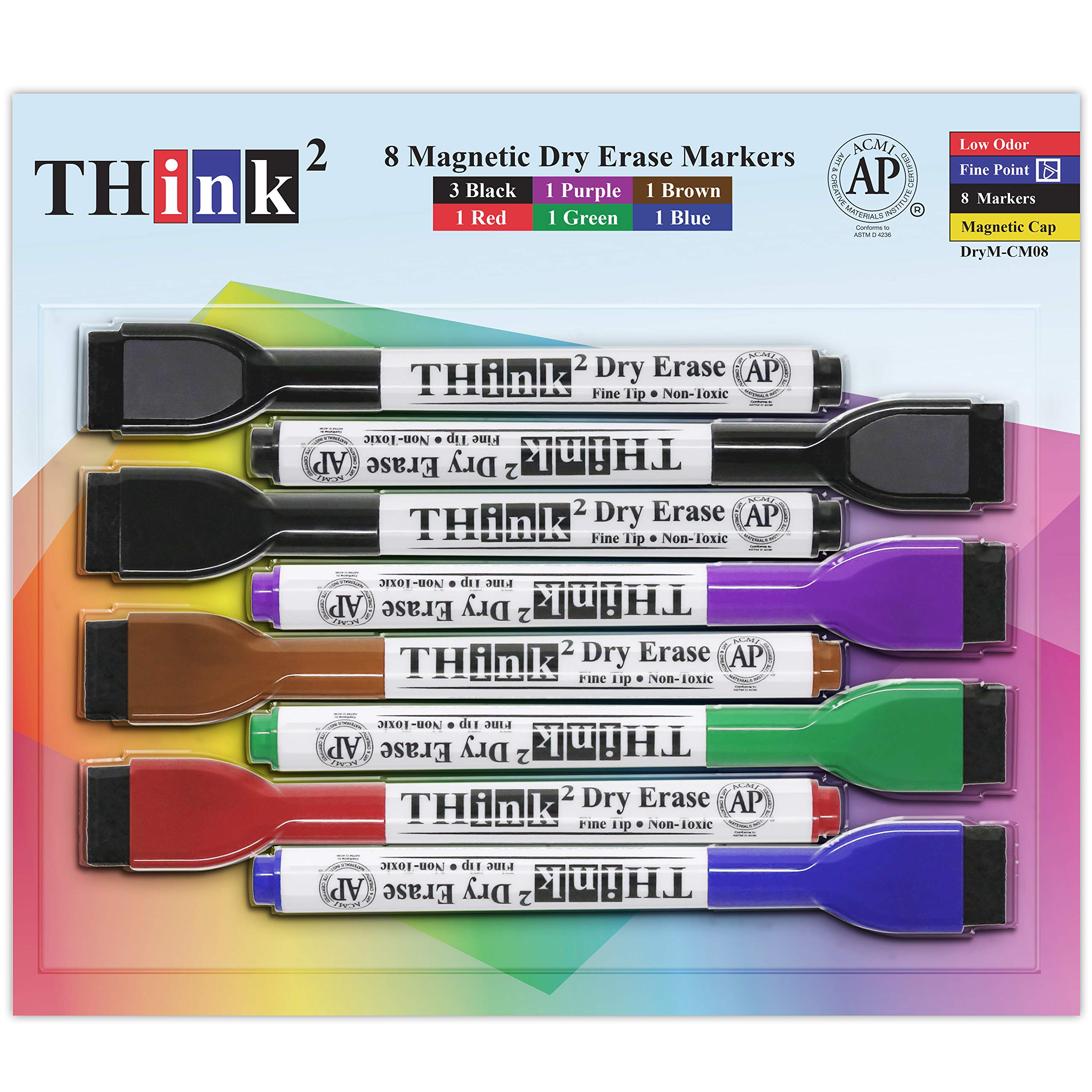 Buy [8 Markers 6 Colors] Think2 Mini Dry Erase Markers with