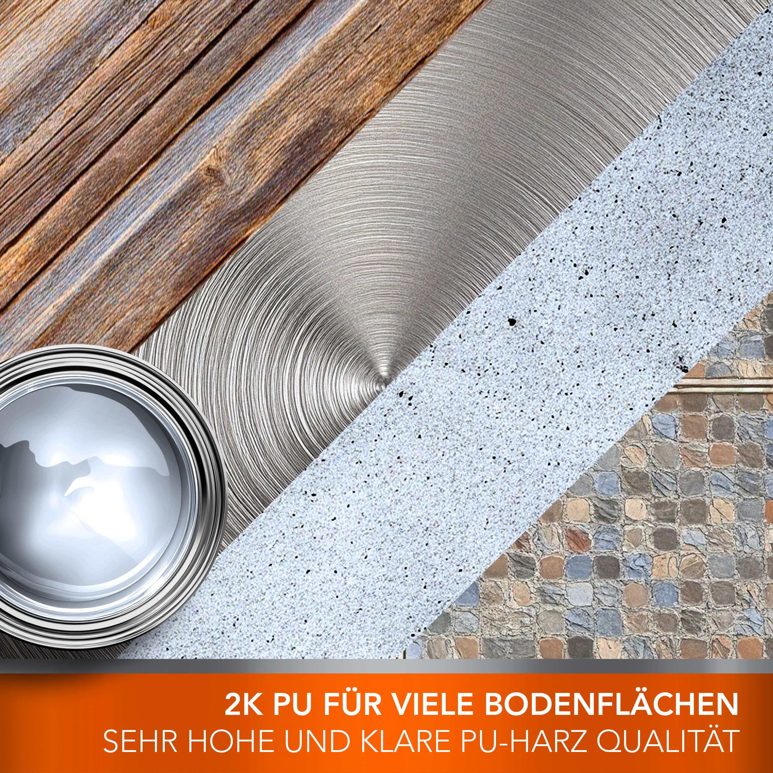 Sichtbeton Versiegelung farblos seidenmatt 1kg - 2K PU Betonversiegelung Bodenversiegelung UV-fest, Wetterfest, Wasserfest - für Beton, GFK, Mikrozement, Fliesen, Kreativspachtel - BEKATEQ BK-1000EP