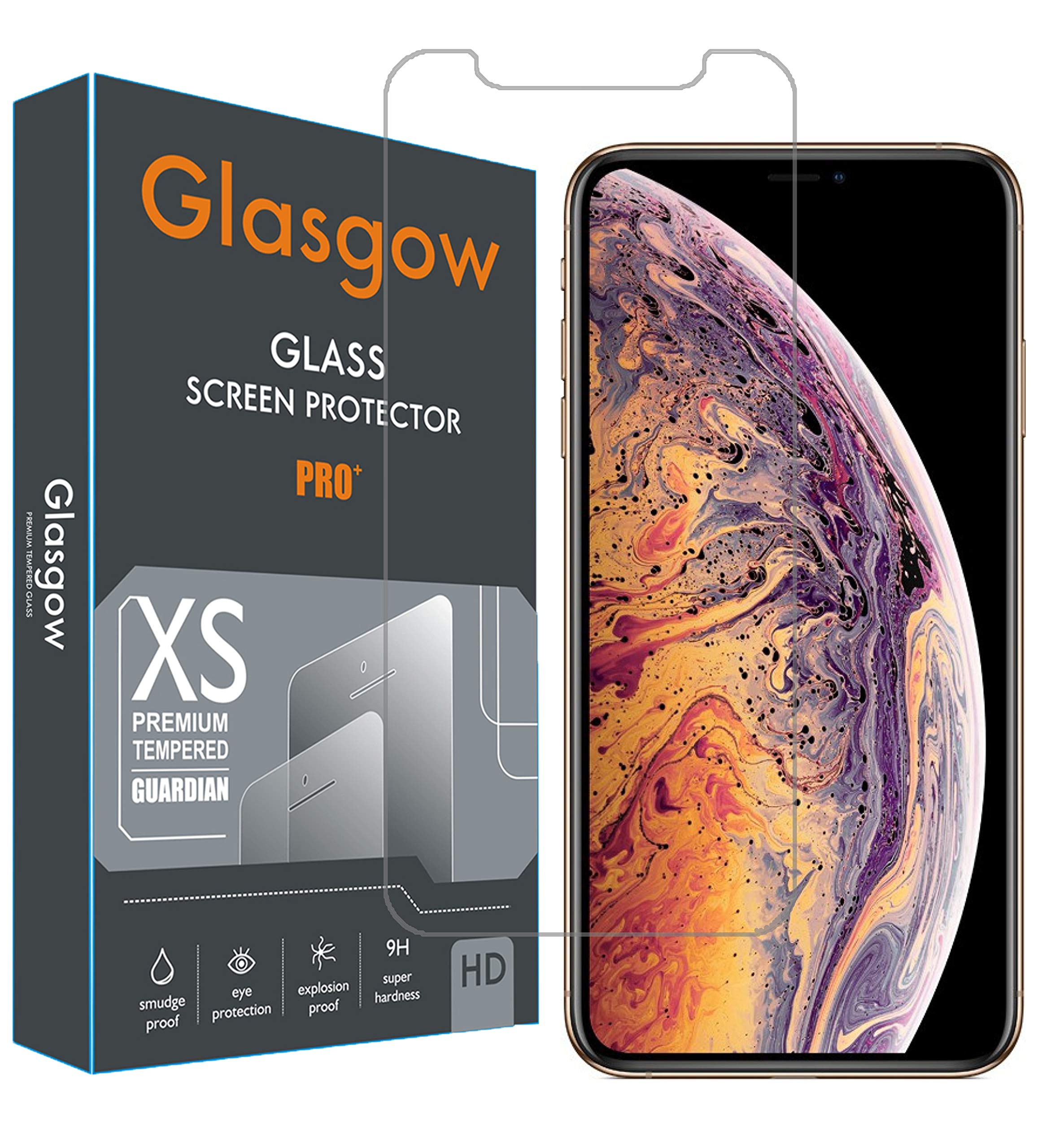 Glasgow Full Protection Tempered Glass for Apple iPhone XS Max [Anti-Scratch] [Gorilla] [Free Cleaning Kit Included] (B07XW75GNP) Amazon Price History, Amazon Price Tracker